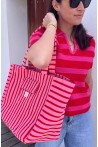 Sac éponge rose et rouge