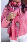 Foulard satiné rose