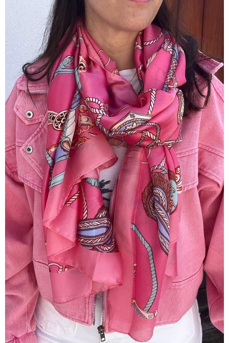 Foulard satiné rose