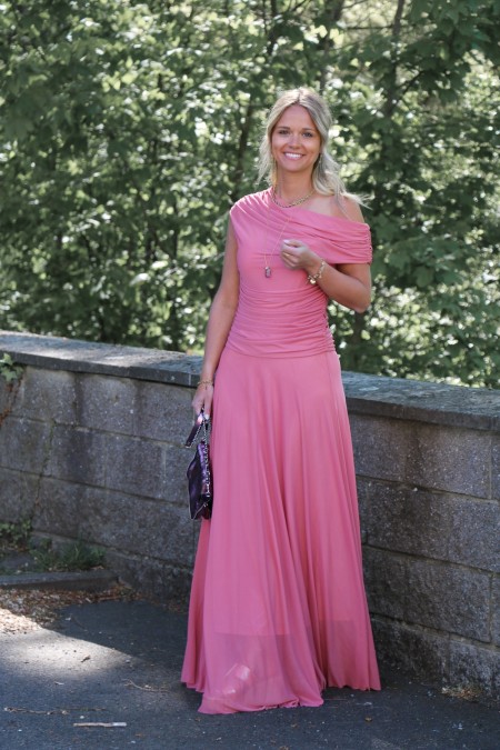 Robe longue Saly rose
