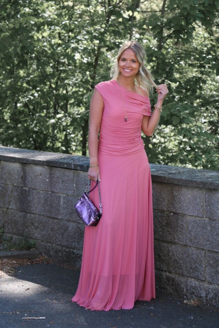Robe longue Saly rose