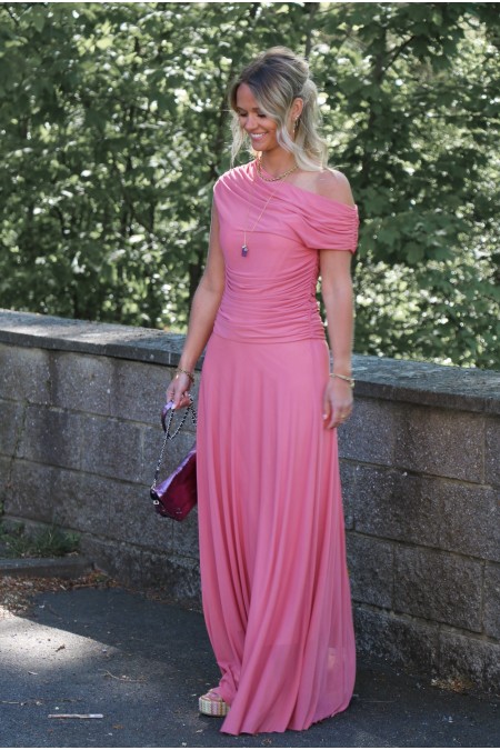 Robe longue Saly rose