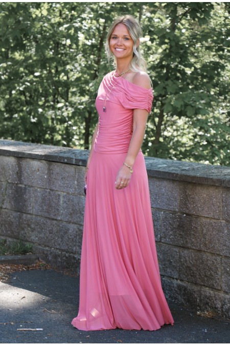 Robe longue Saly rose