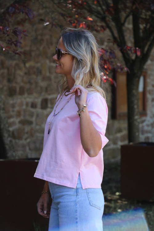 T-shirt basique rose