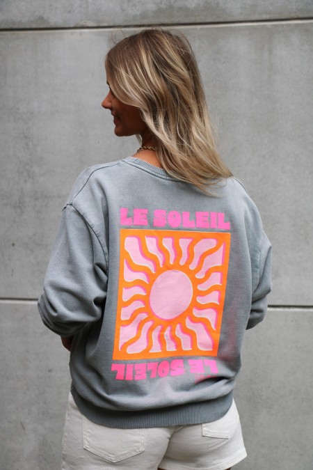 Sweat gris "Le soleil"