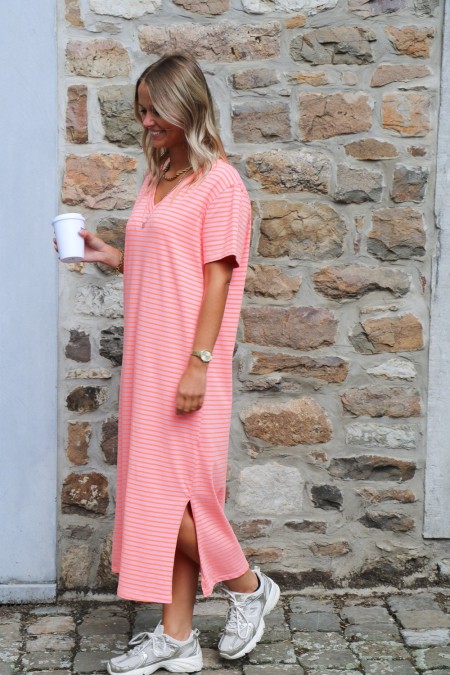 Robe Pauline rayée orange
