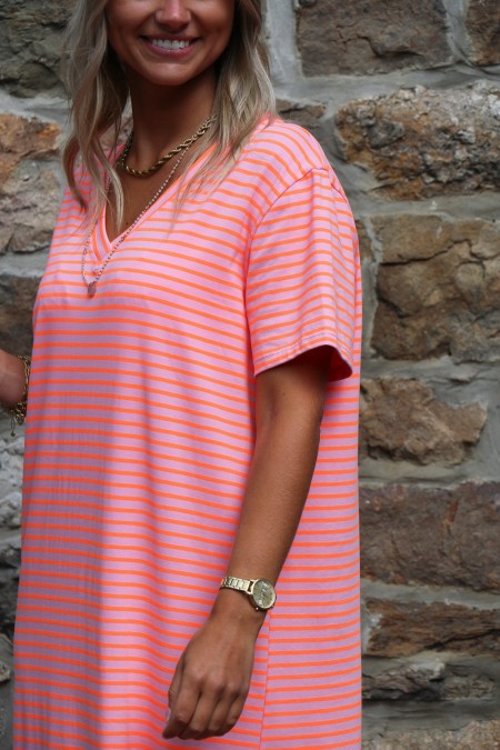 Robe Pauline rayée orange