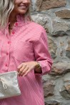 Robe courte en jeans avec fines rayures