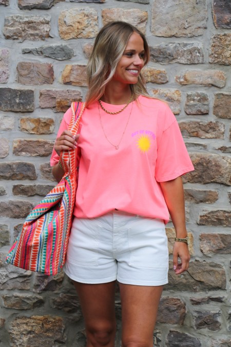 T-shirt corail OUT OF OFFICE