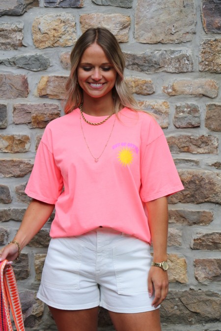 T-shirt corail OUT OF OFFICE