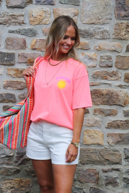 T-shirt corail OUT OF OFFICE