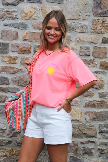 T-shirt corail OUT OF OFFICE