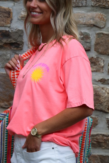 T-shirt corail OUT OF OFFICE