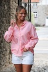 Chemisier corail avec broderies