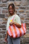 Tote bag rayé "Dolce Vita"