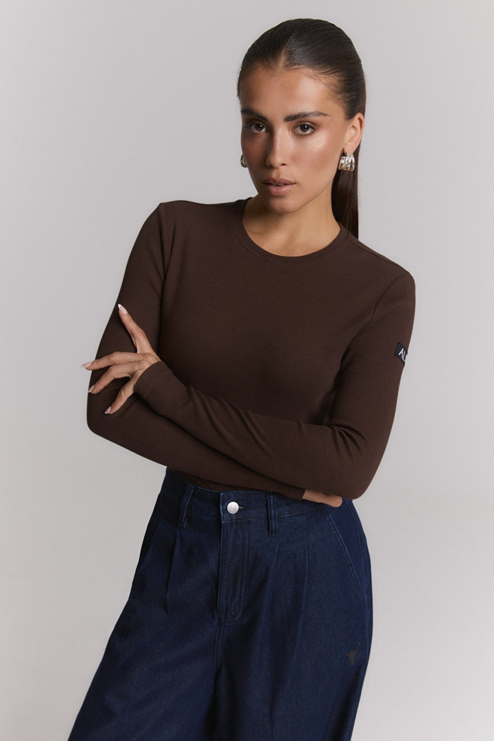 T-shirt longues manches marron ALIX