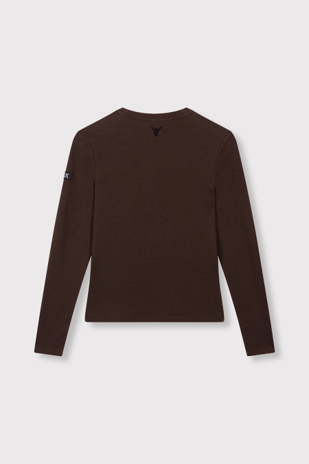 T-shirt longues manches marron ALIX