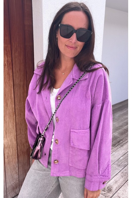 Veste velours mauve