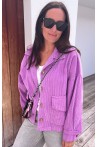 Veste velours mauve