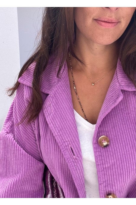 Veste velours mauve