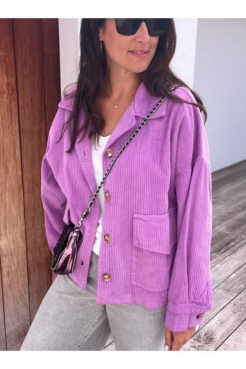 Veste velours mauve