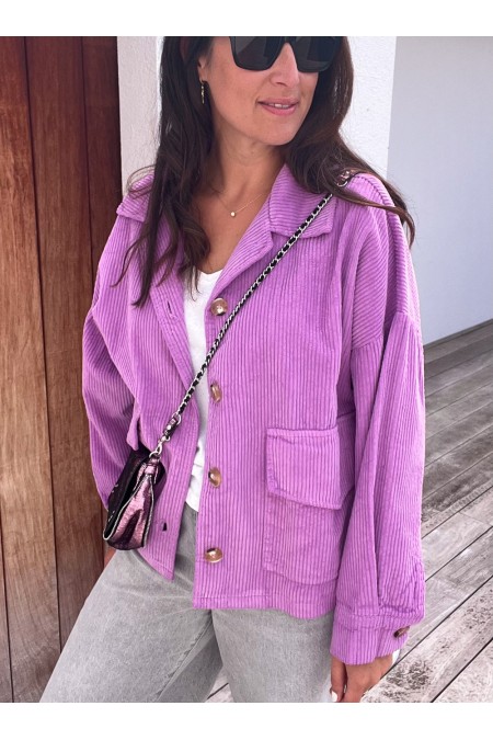 Veste velours mauve