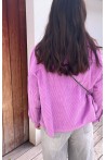 Veste velours mauve