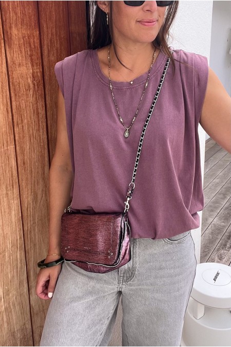 T-shirt mauve délavé