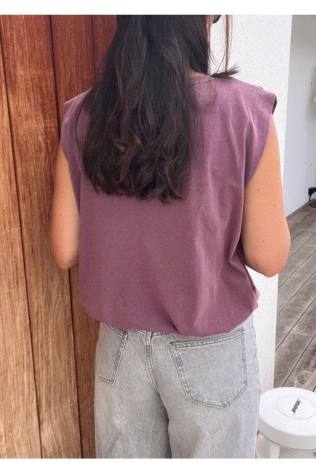 T-shirt mauve délavé
