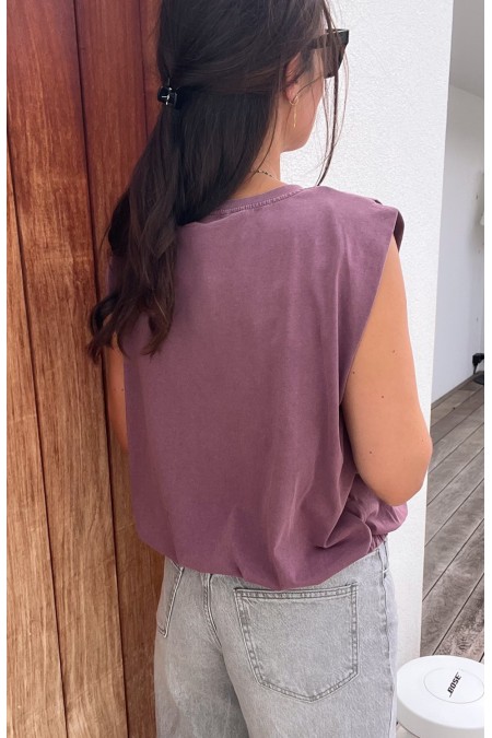 T-shirt mauve délavé