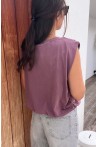 T-shirt mauve délavé