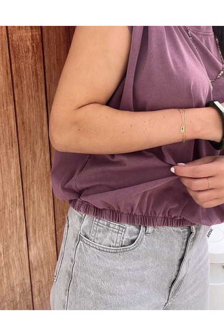 T-shirt mauve délavé