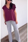 T-shirt Adeline bordeaux