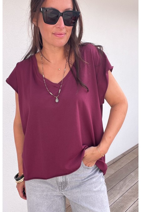 T-shirt Adeline bordeaux