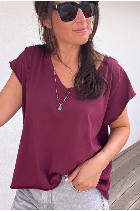 T-shirt Adeline bordeaux