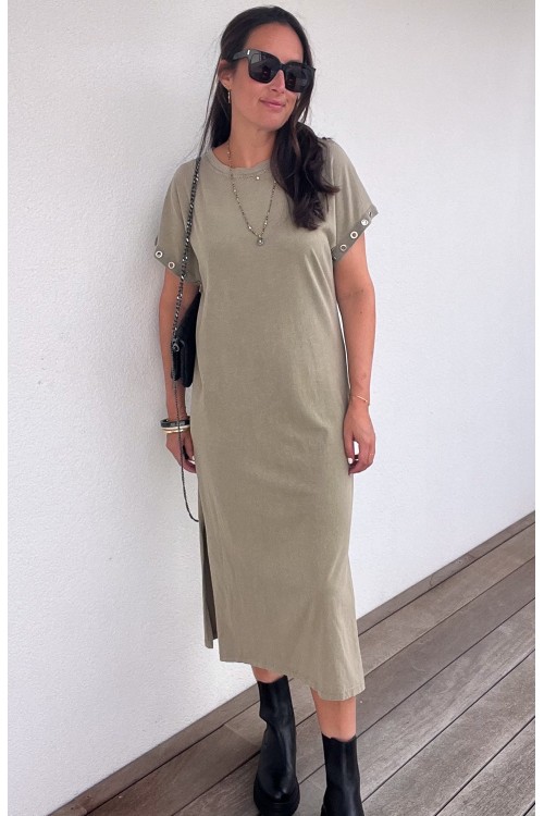 Robe longue kaki avec détail