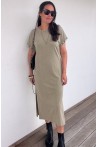 Robe longue kaki avec détail