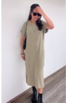 Robe longue kaki avec détail