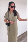 Robe longue kaki avec détail