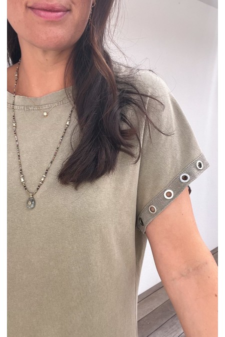Robe longue kaki avec détail