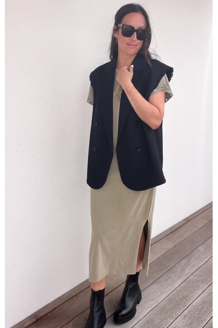 Robe longue kaki avec détail