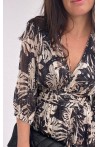 Robe longue noire et dorée