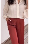 Pantalon satiné rouille