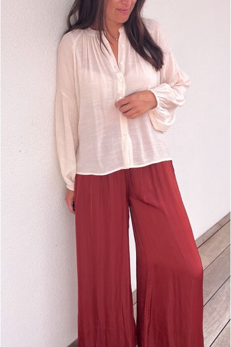 Pantalon satiné rouille