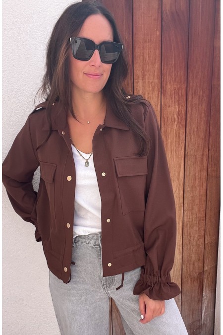 Veste chemise marron clair