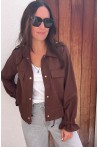 Veste chemise marron clair