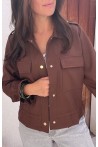 Veste chemise marron clair