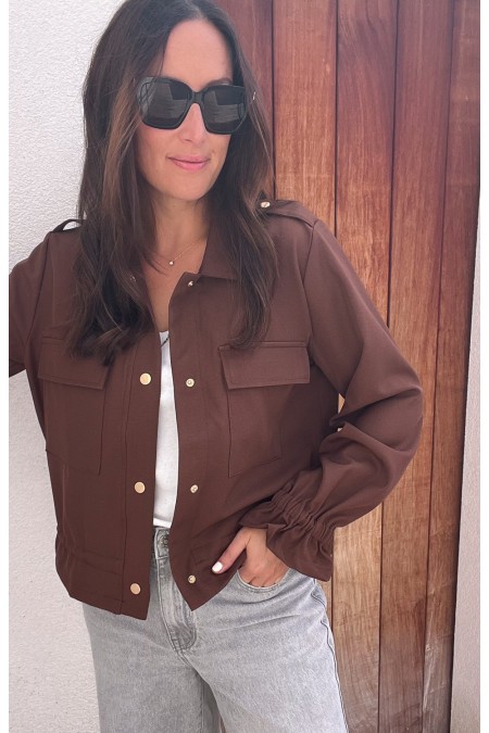 Veste chemise marron clair