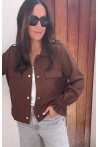 Veste chemise marron clair