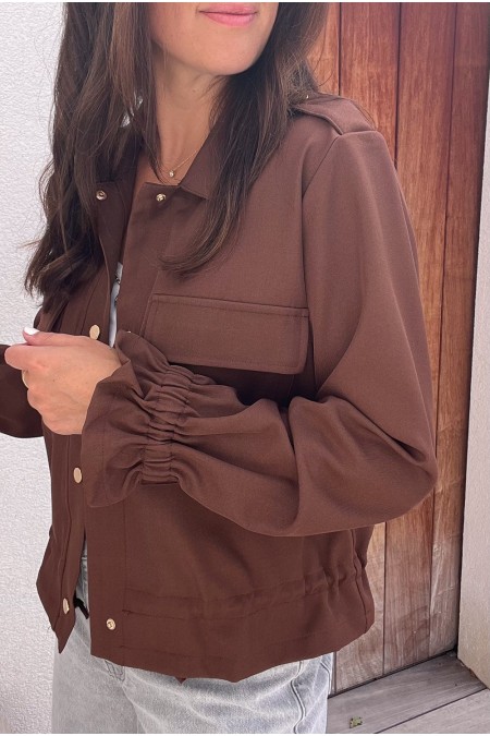 Veste chemise marron clair